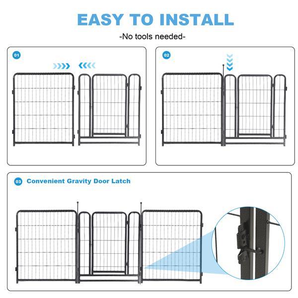16 Piece Dog Fence, 31.6-inch High Dog Fence, Equipped With 2 Doors