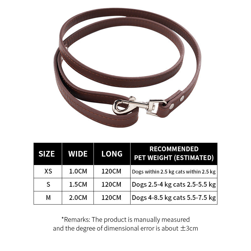 Stylish PU Leather Pet Leash for Dogs and Cats