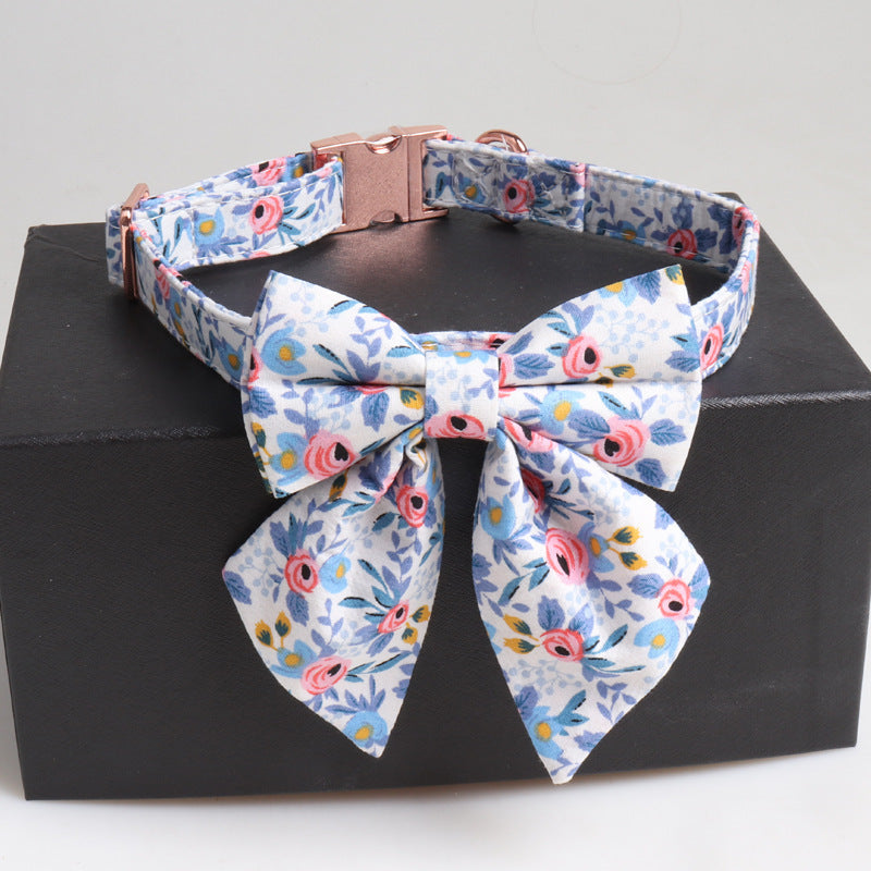 Fashion Pet Dog Print Bow Collar