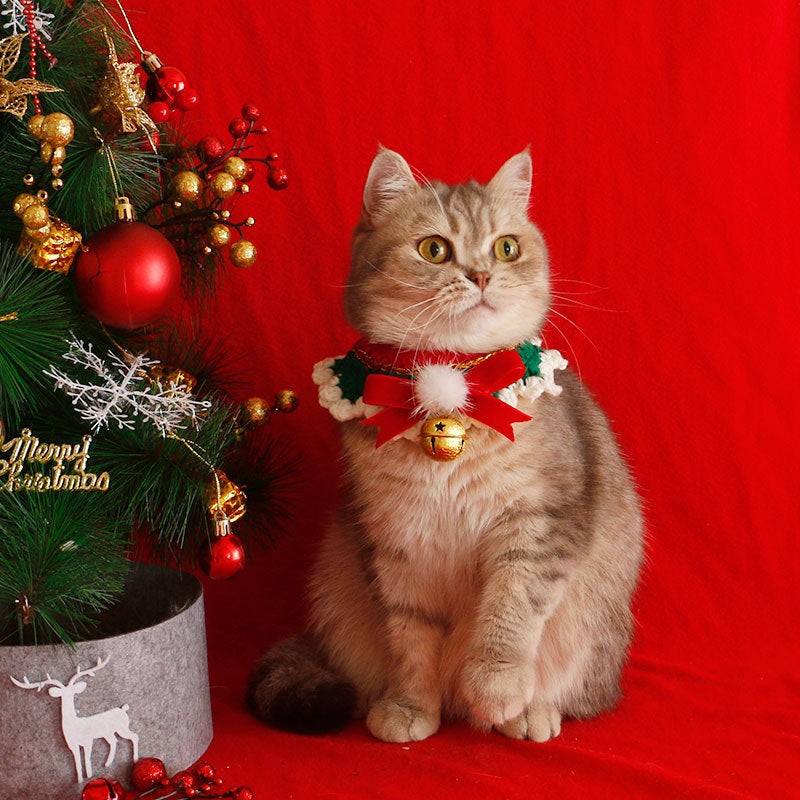 Cat Collar Scarf Pet ChristmasNew Year's