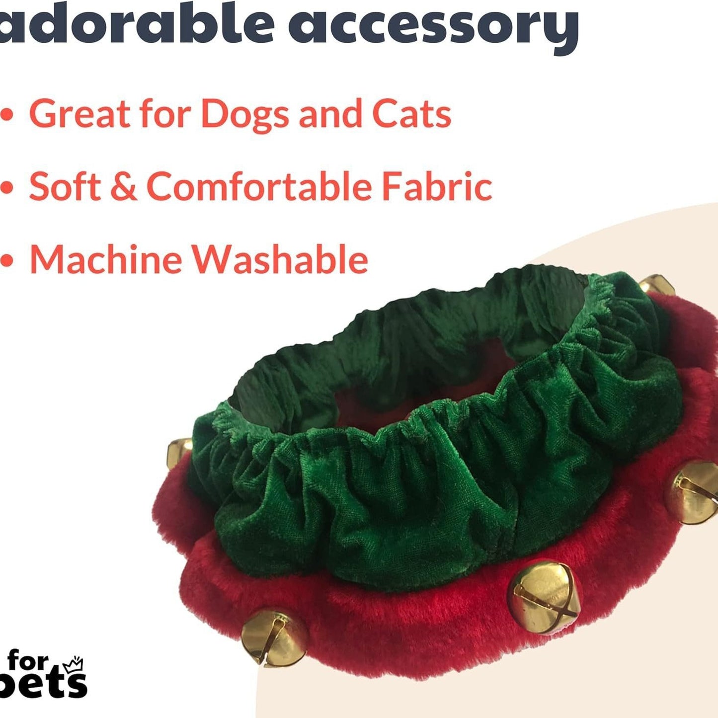Christmas Dog Collar with Bells for Pets
