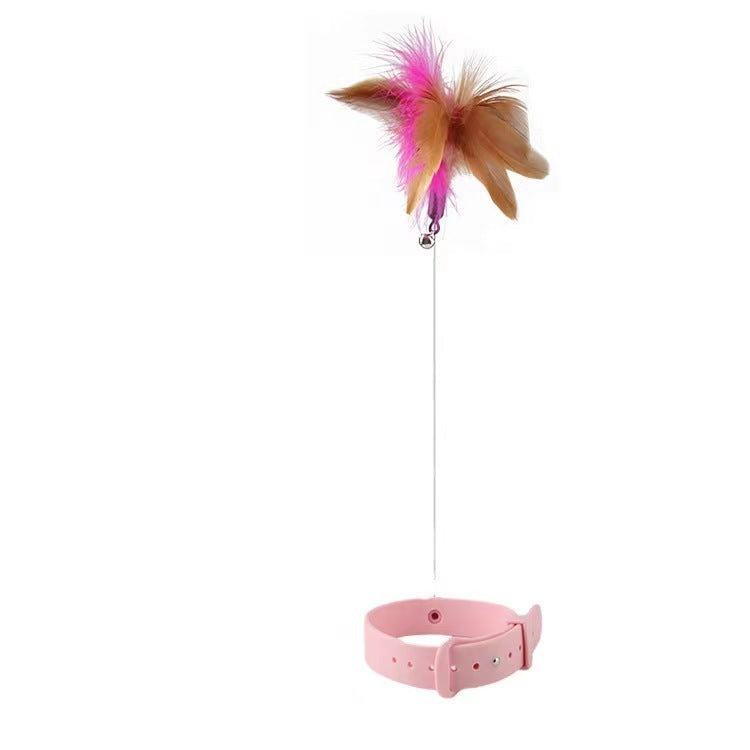 Cat Collar Toy with Feather & Bell