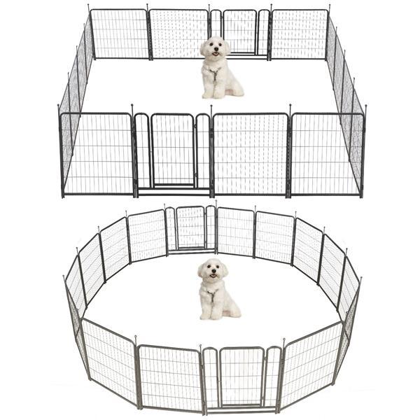 16 Piece Dog Fence, 31.6-inch High Dog Fence, Equipped With 2 Doors