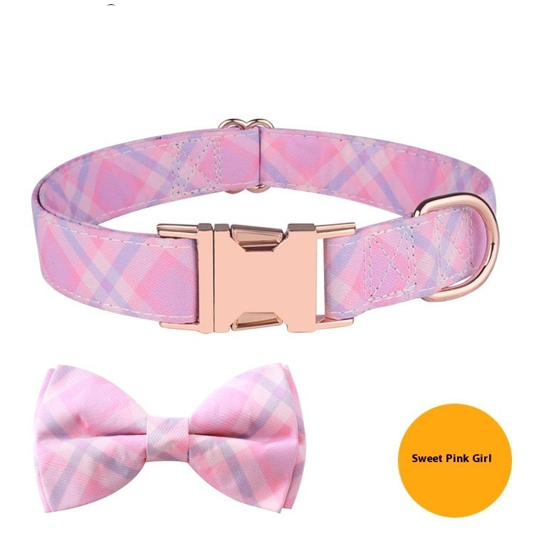 Stylish Rose Gold Bow Pet Collar