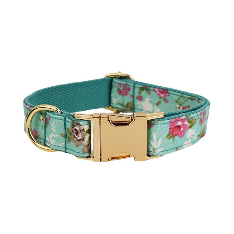 Ondaum Rose Dog Collar with Detachable Bow – Adjustable Floral Pet Collar with Leash & Vest – Soft & Stylish for Small to Large Dogs