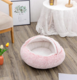 Plush Round Winter Pet Bed