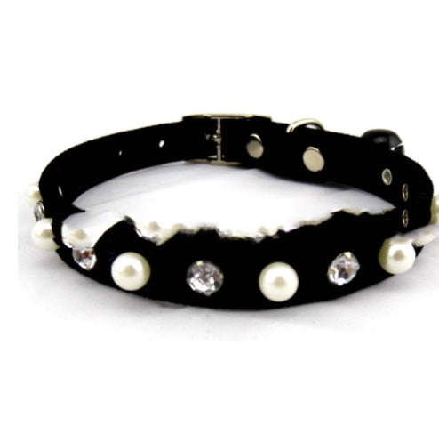 Dog Flocking Pearl Rhinestone Leash