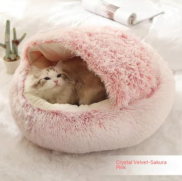 Plush Round Winter Pet Bed