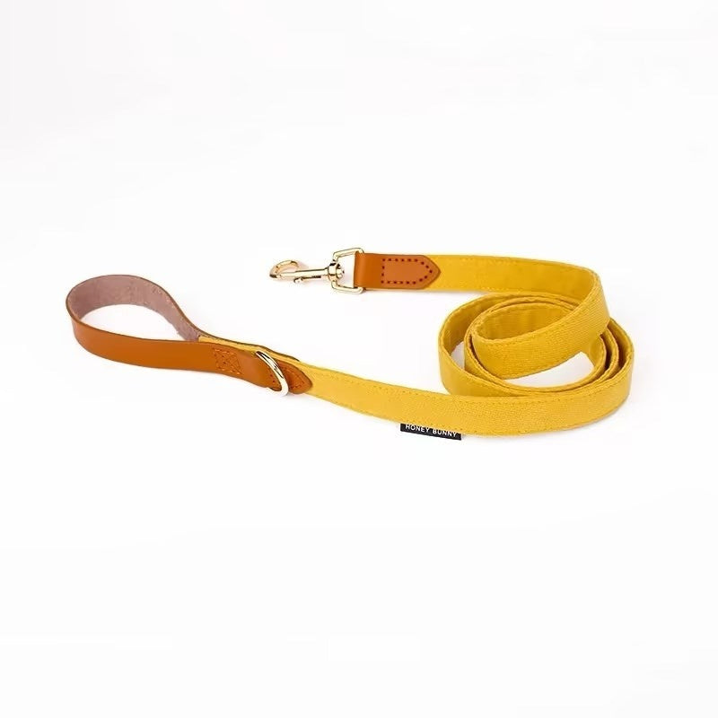 Ondaum Leather Bowknot Dog Collar with Hand Holding Rope – Stylish Pet Accessory with Alloy Details