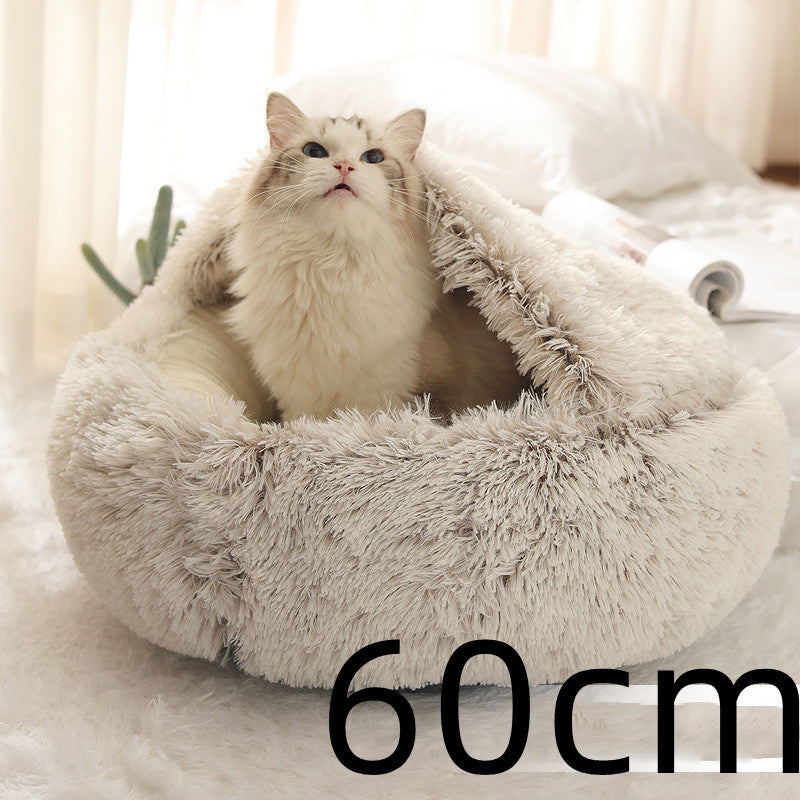 Plush Round Winter Pet Bed