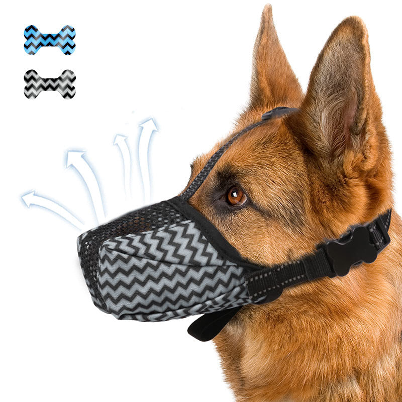 Dog Muzzle Air Mesh Breathable Muzzle For Medium Large Sized Dogs To Anti Prevent Biting Barking Chewing Soft Basket Muzzle For German Shepherd Dog With Reflective Adjustable Strap