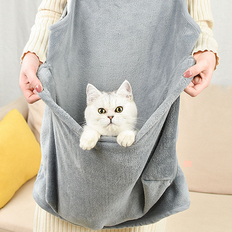 Soft Plush Pet Apron – Anti-Grab & Non-Stick