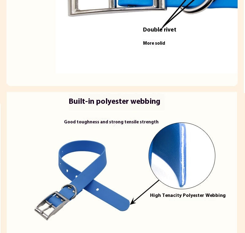 Ondaum Waterproof PVC Dog Collar – Durable, Wear-Resistant Pet Traction Collar