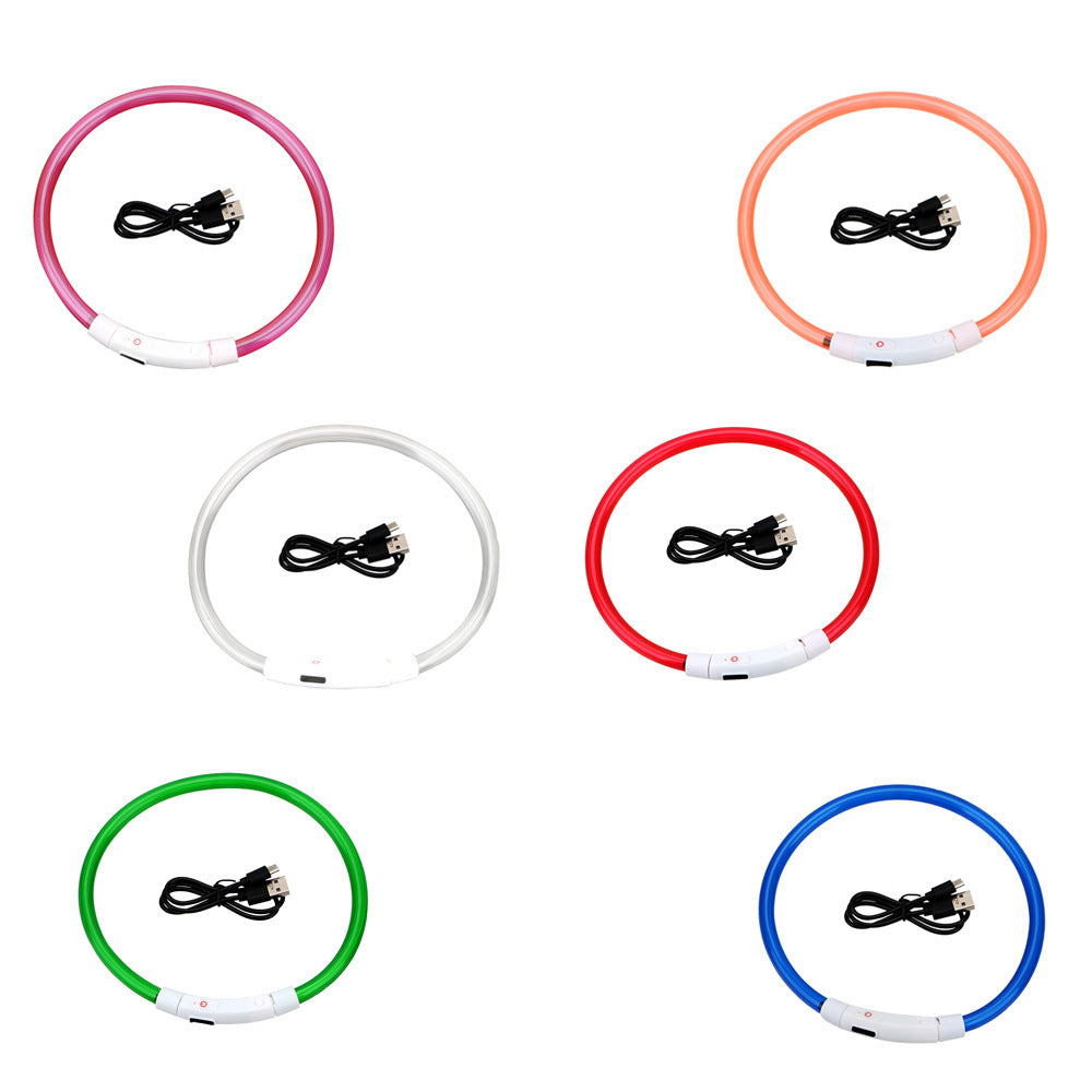 USB Rechargeable Pet Luminous Collar Three Flashing Modes