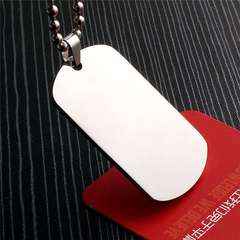 Stainless Steel Dog Tag Laser Engraving Tag Pendant Titanium Steel Dog Tag