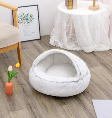 Plush Round Winter Pet Bed
