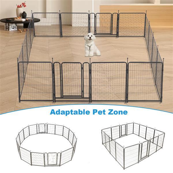 16 Piece Dog Fence, 31.6-inch High Dog Fence, Equipped With 2 Doors