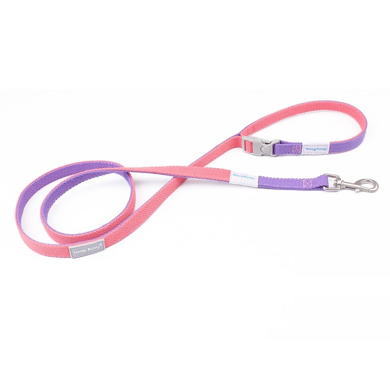 Color Matching Collar Release Buckle Dog Leash Hand Holding Rope Free Bell