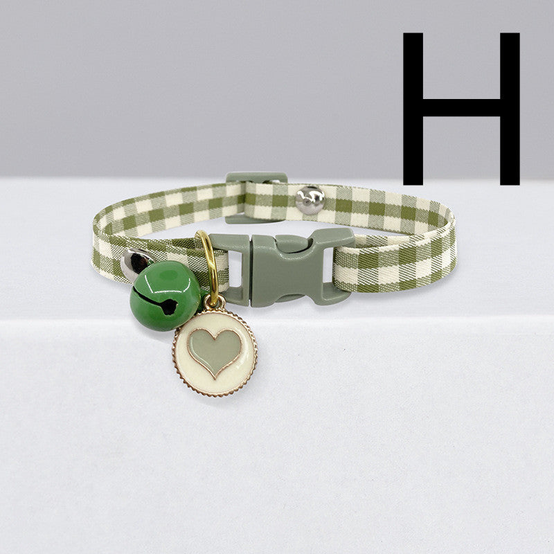 Cat Cute Checkered Collar Bell