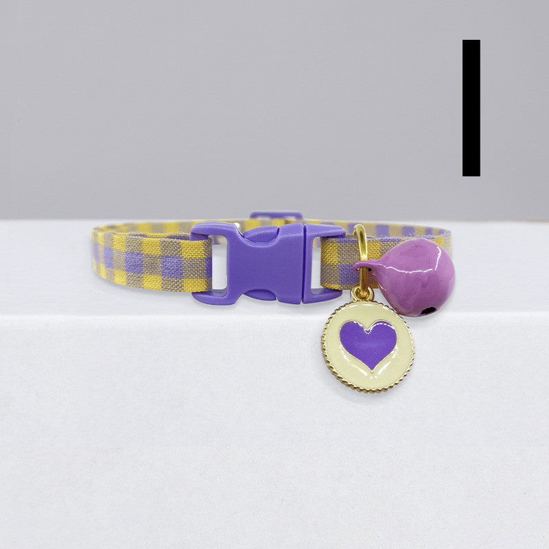 Cat Cute Checkered Collar Bell