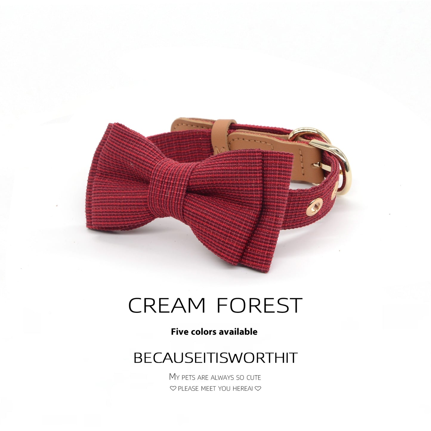 Stylish Dog Bow Collar for Small & Medium Breeds