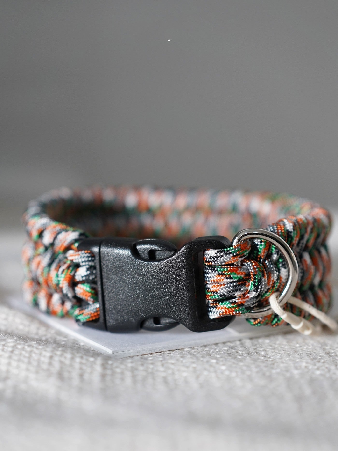 Woven Umbrella Rope Dog Collar Details