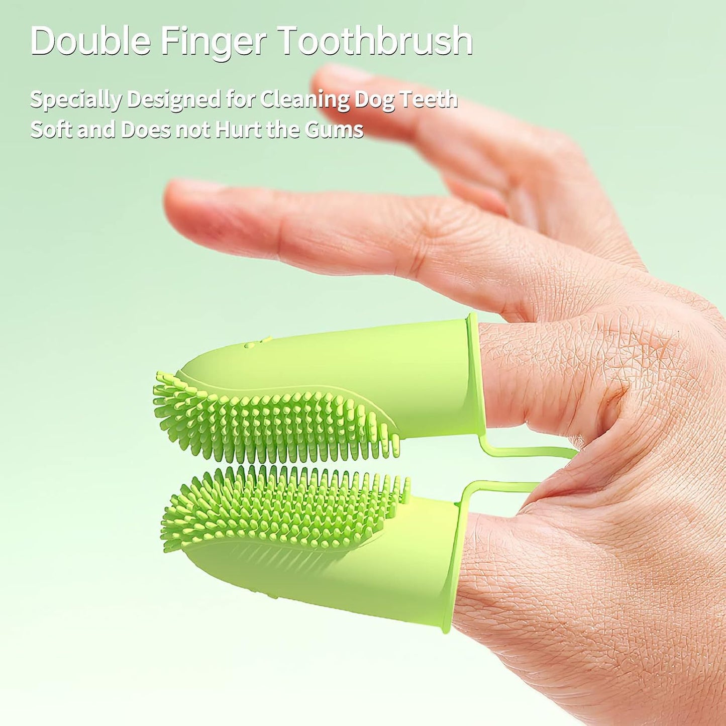 Toothbrush For Dog Finger Toothbrush Kit 135 Surround Bristles For Easy Teeth Cleaning Double Finger Toothbrush Dental Care For Puppies Cats And Small Pets