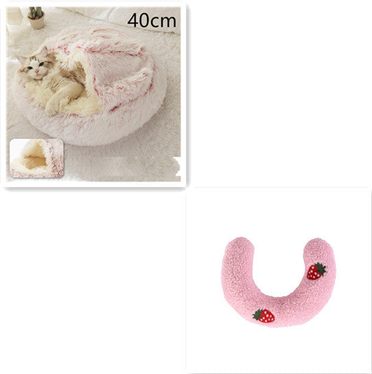 Plush Round Winter Pet Bed