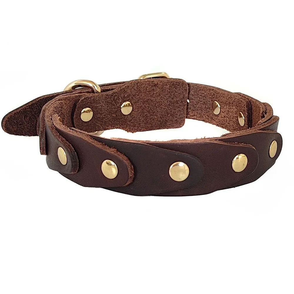 Ondaum Genuine Leather Dog Collar - Durable & Stylish Leather Buckle Collar for Medium to Large Dogs