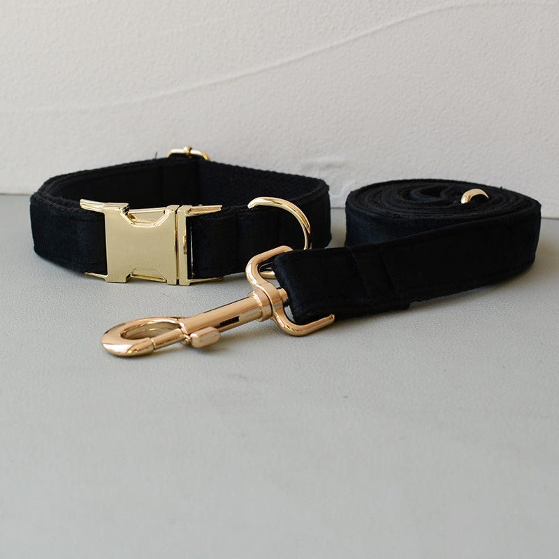 Double Layer Microfiber Rose Gold Buckle Collar Leash