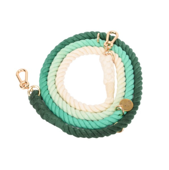 Multifunctional Rainbow Gradient Color Dog Traction Rope Collar Cotton Dog Walking Rope Hand-Woven Rope