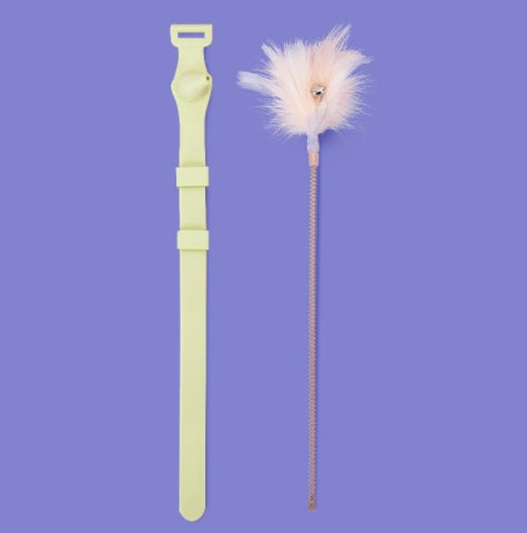 Collar Feather Funny Cat Stick With Bell Tied Neck Selfhealing  Bite Resistant Kitten Toy