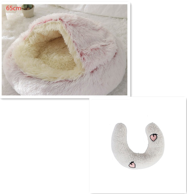 Plush Round Winter Pet Bed