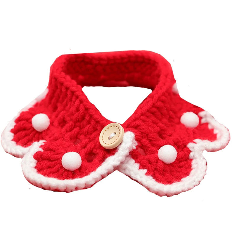 Ondaum Cute Pet Knitted Collar – Soft & Stylish Wool Scarf for Cats, Dogs & Rabbits