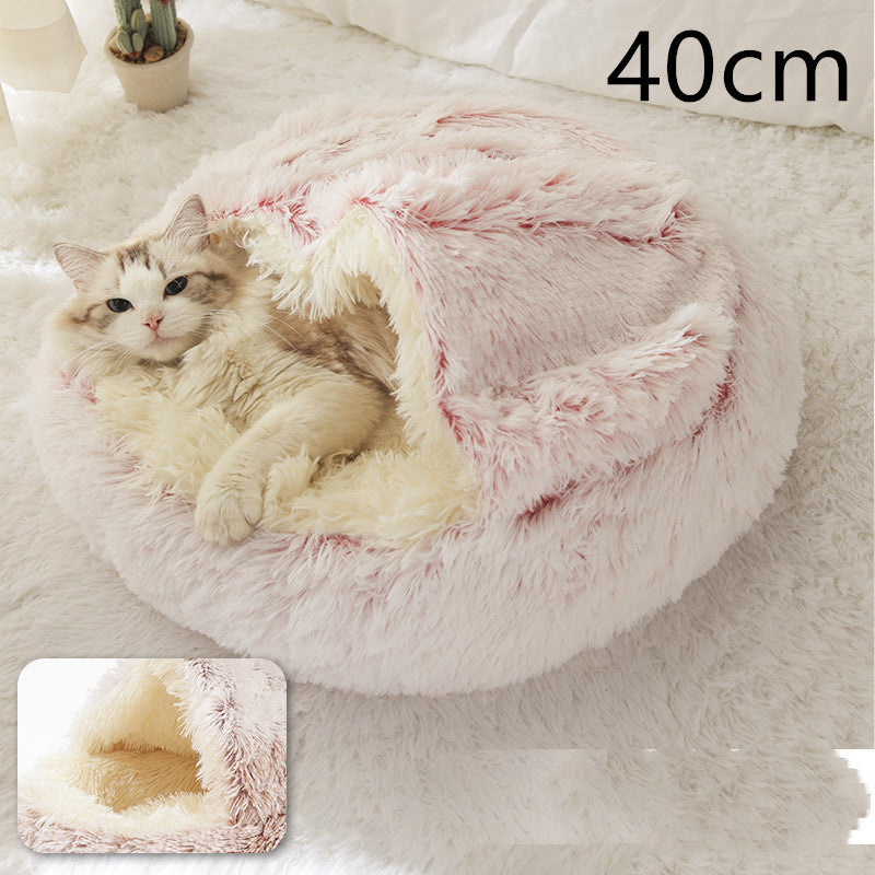 Plush Round Winter Pet Bed