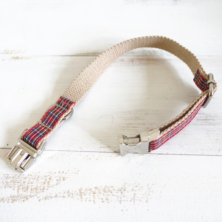 Red plaid pet dog ring