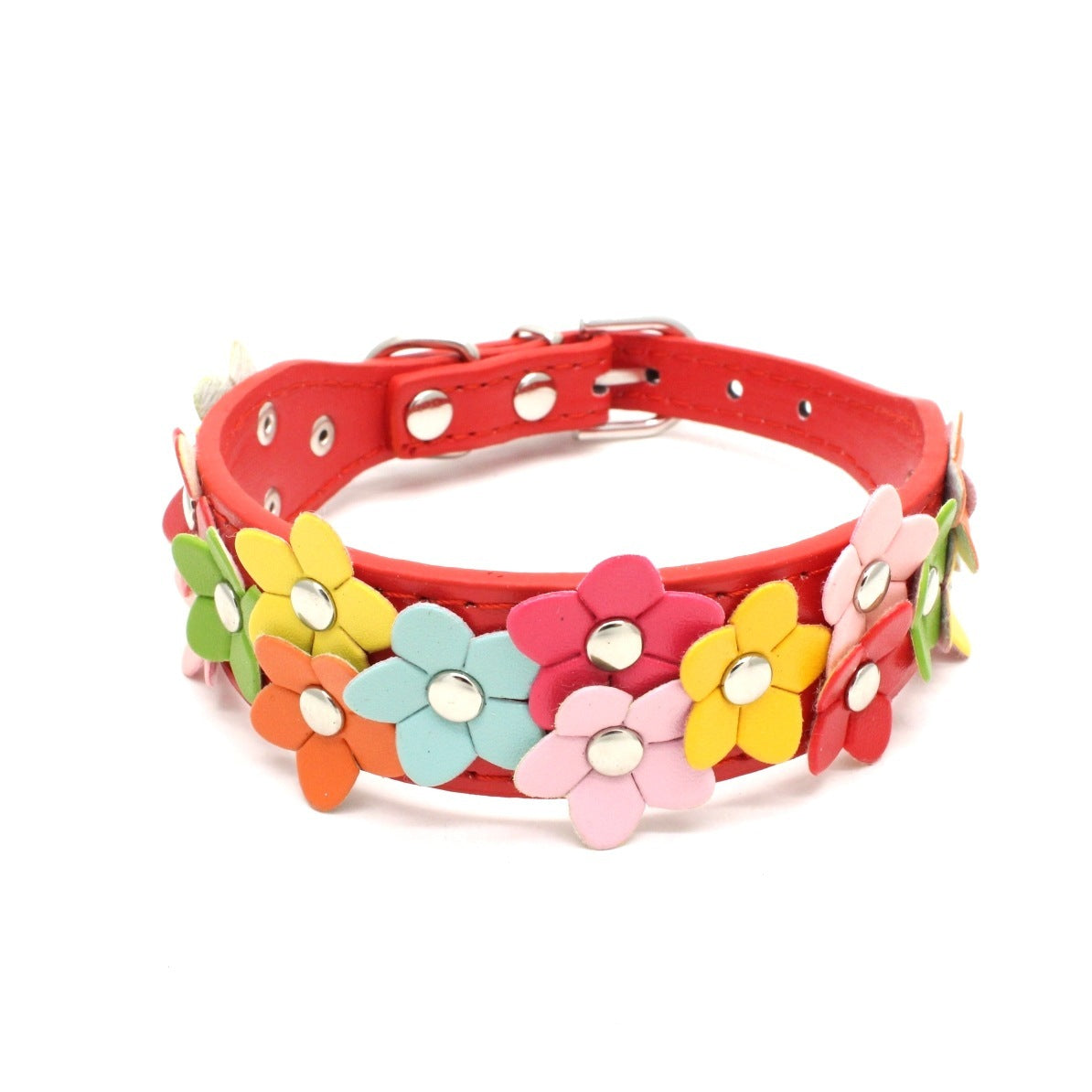 Double Row Flower Pet Collar for Dogs