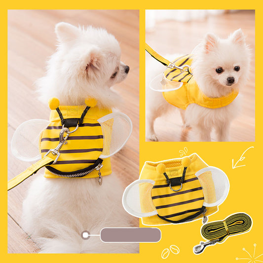 Cute bee vest hand holding rope