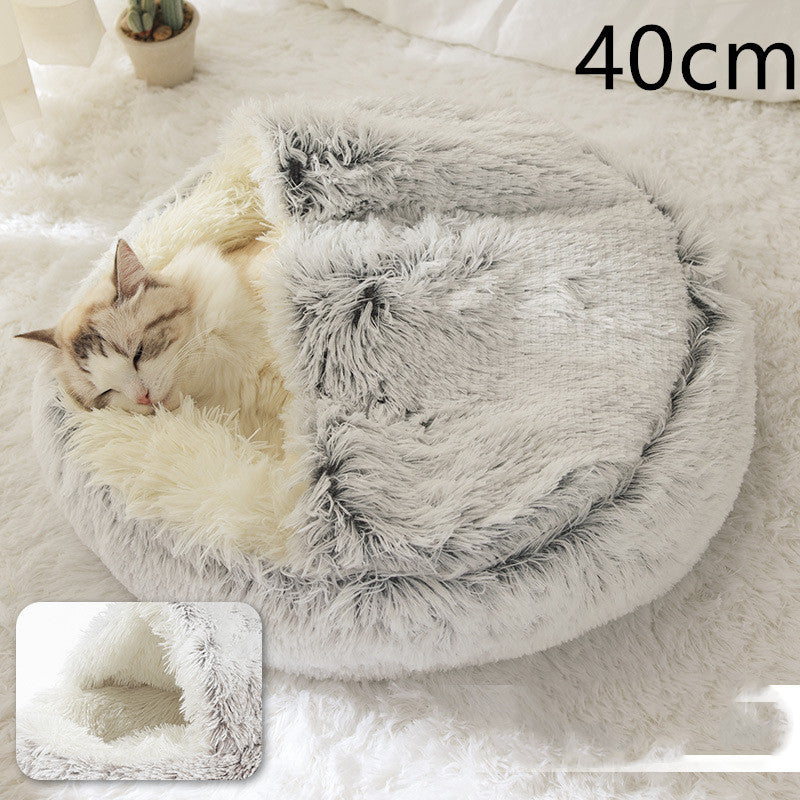Plush Round Winter Pet Bed
