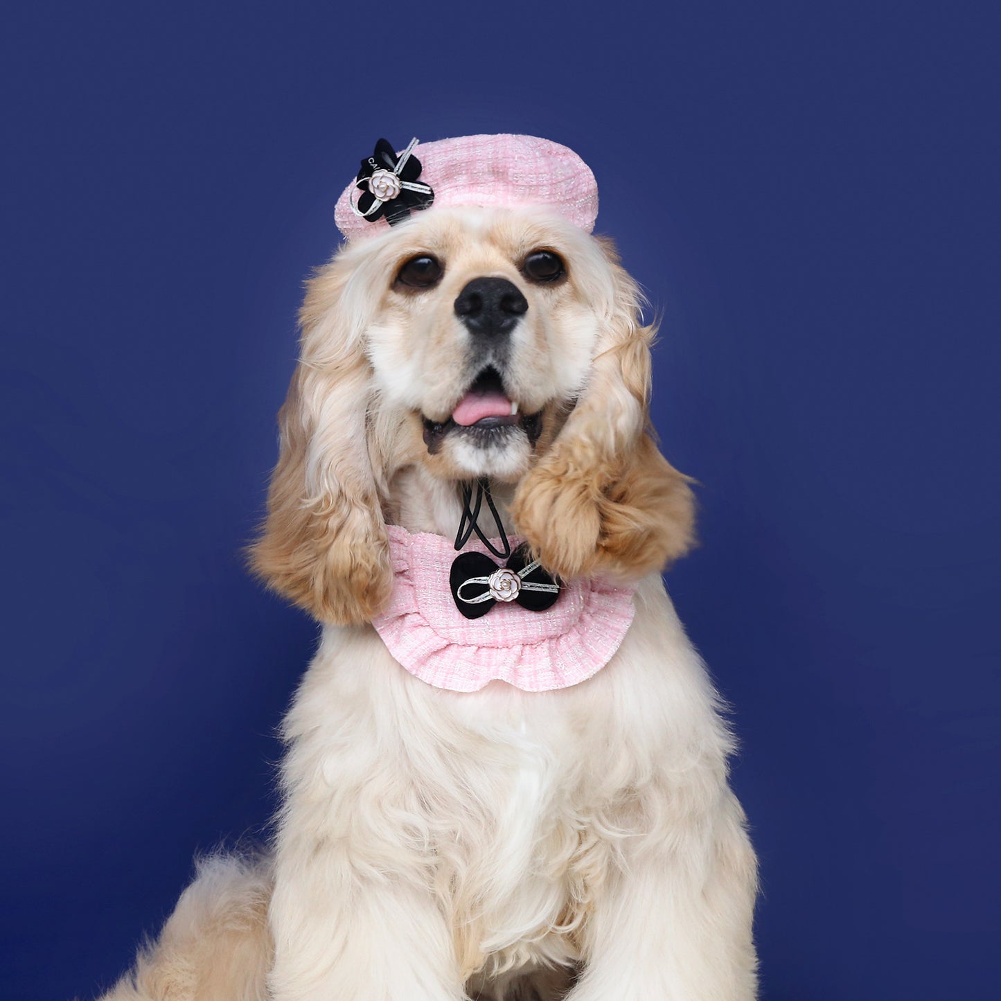 Flower Beret Hat Bow Lace Bib