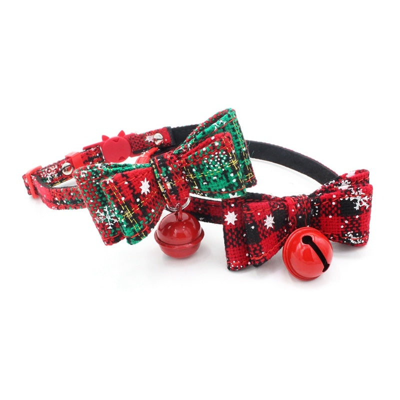 Christmas small dog chain print pet collar