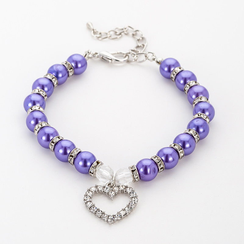 Pearl Necklace Pet Collar Decoration
