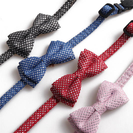Pet cute bow shiny collar