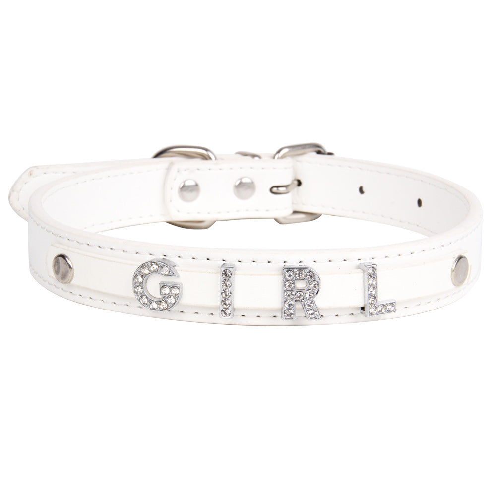 PU Personalized Leather Small And Medium Pet Collar