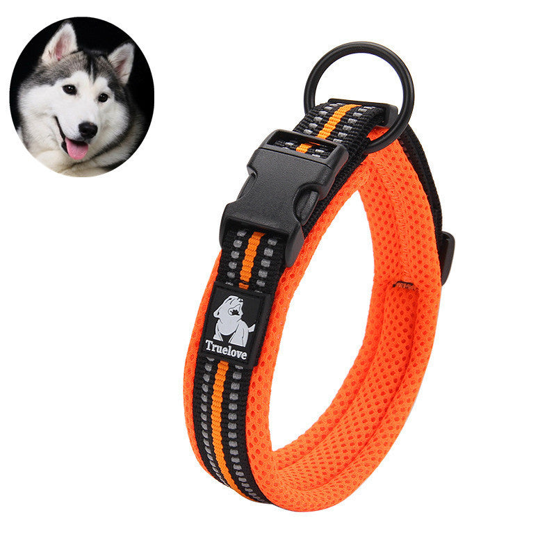 Pet Reflective Nylon Sandwich Breathable Mesh Collar