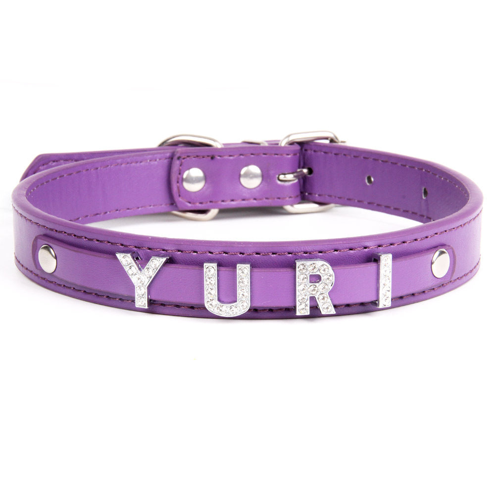 PU Personalized Leather Small And Medium Pet Collar