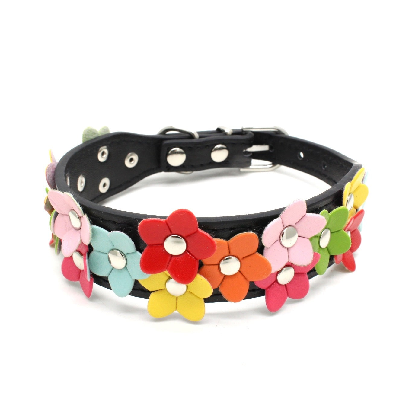 Double Row Flower Pet Collar for Dogs