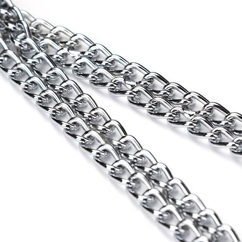 Double-row chain collar chrome-plated pet supplies dog collar