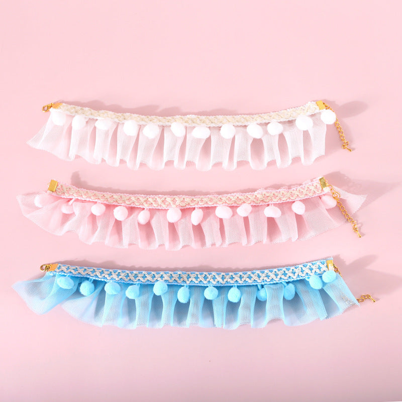 Lace Princess Pet Adjustable Collar Collar Cat Dog Photo Accessories Foreign Trade Asian Chinese Style Necklace