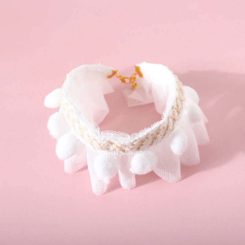 Lace Princess Pet Adjustable Collar Collar Cat Dog Photo Accessories Foreign Trade Asian Chinese Style Necklace